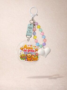 “Aquí Se Goza” Festive Keychain – Colorful 6" Charm